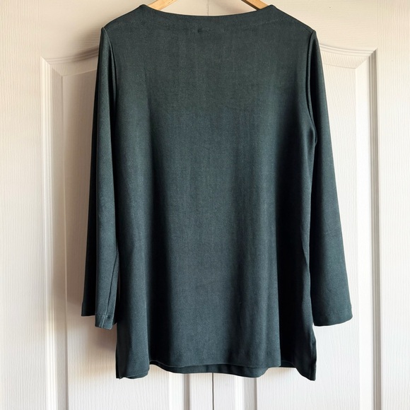 Chico’s Traveler’s Floral Artisanal Boatneck Tunic Top - Picture 6 of 9